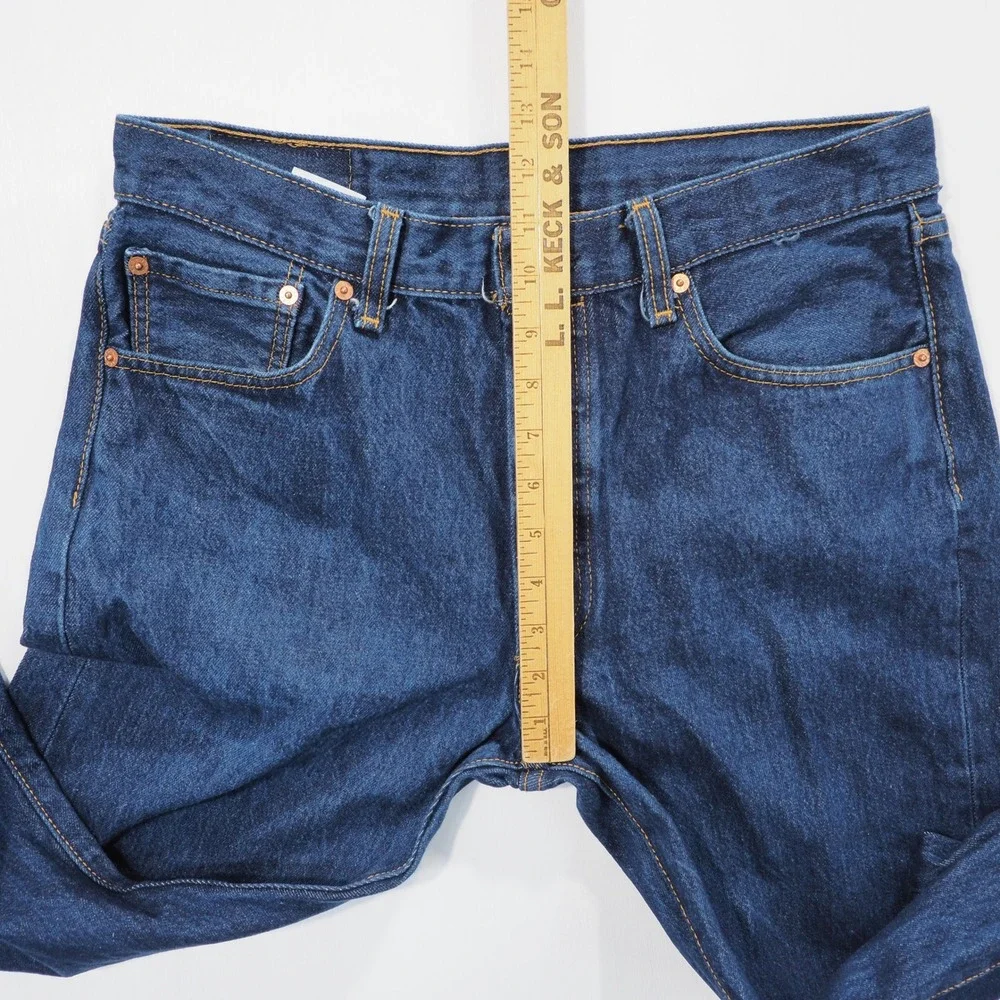 Levis 501 0000 Jeans Mens 34x32 Blue Dark Wash Denim Straight Leg Button Fly